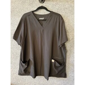 Carhartt Force Modern Fit Scrub Top Womens 2XL Black V-Neck Medical Nursing Work